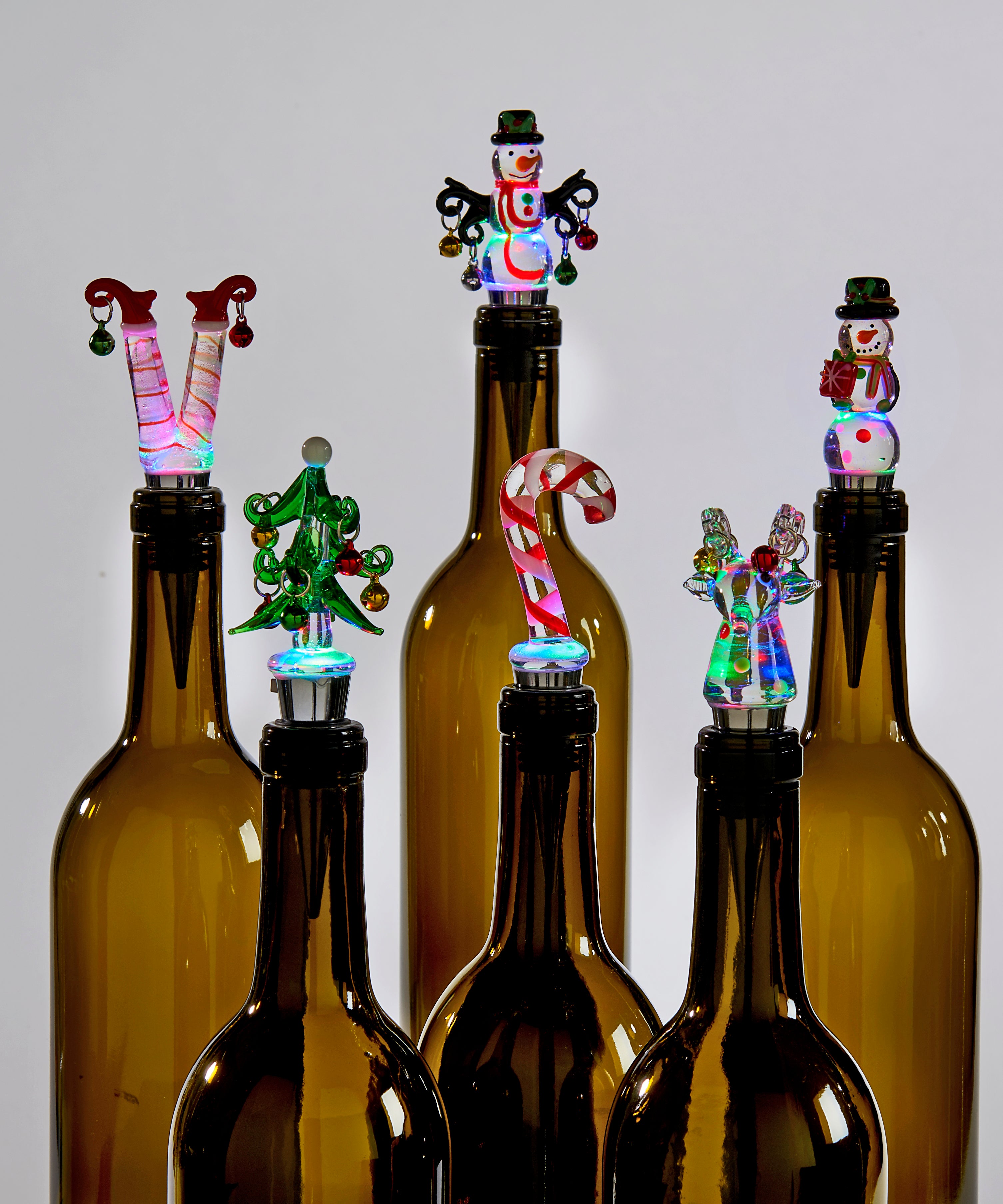 Glass LED Lighted Christmas Wine Stopper
