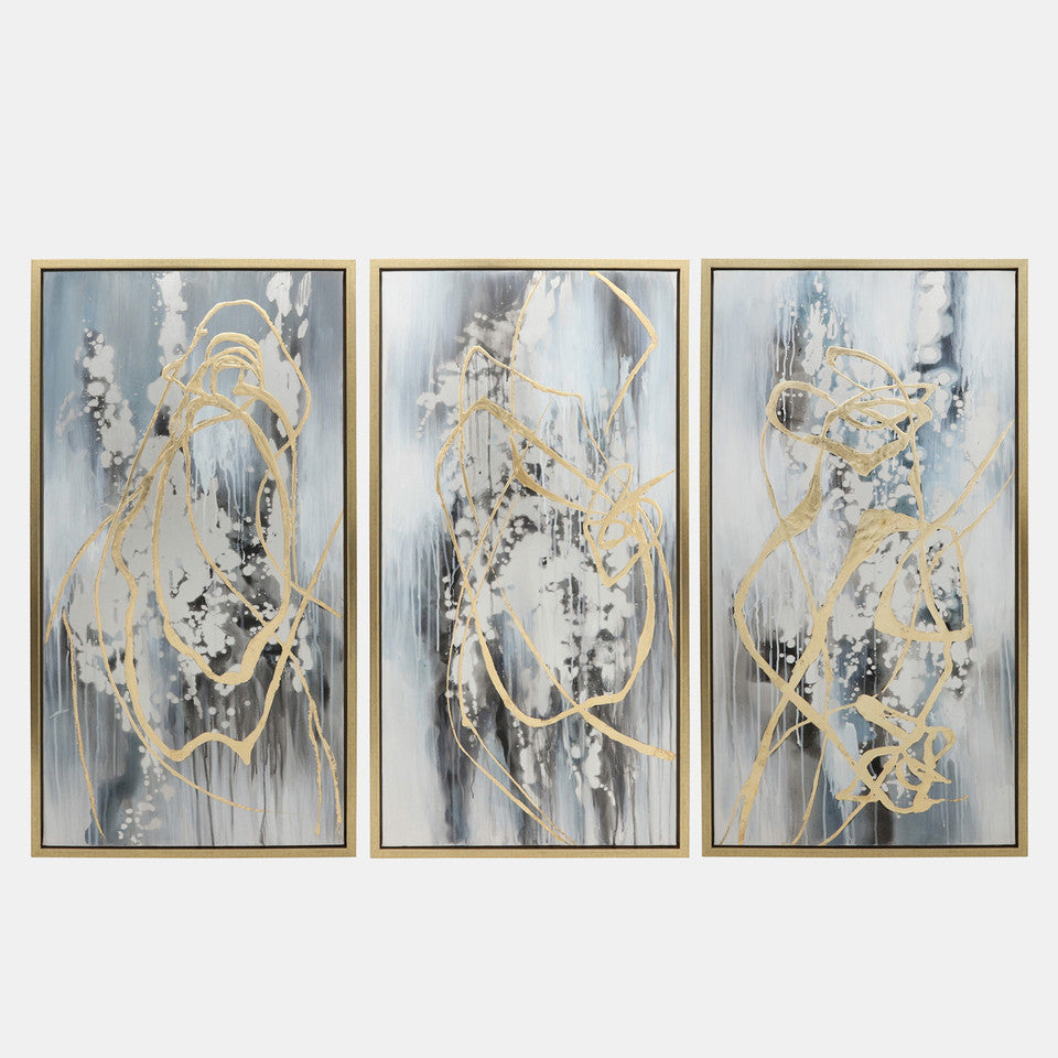 Abstract Painting Gold Frame Halo Home