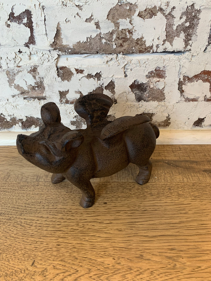 Vintage Iron Pig with Wings