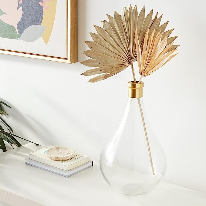 Vase Glass & Brass