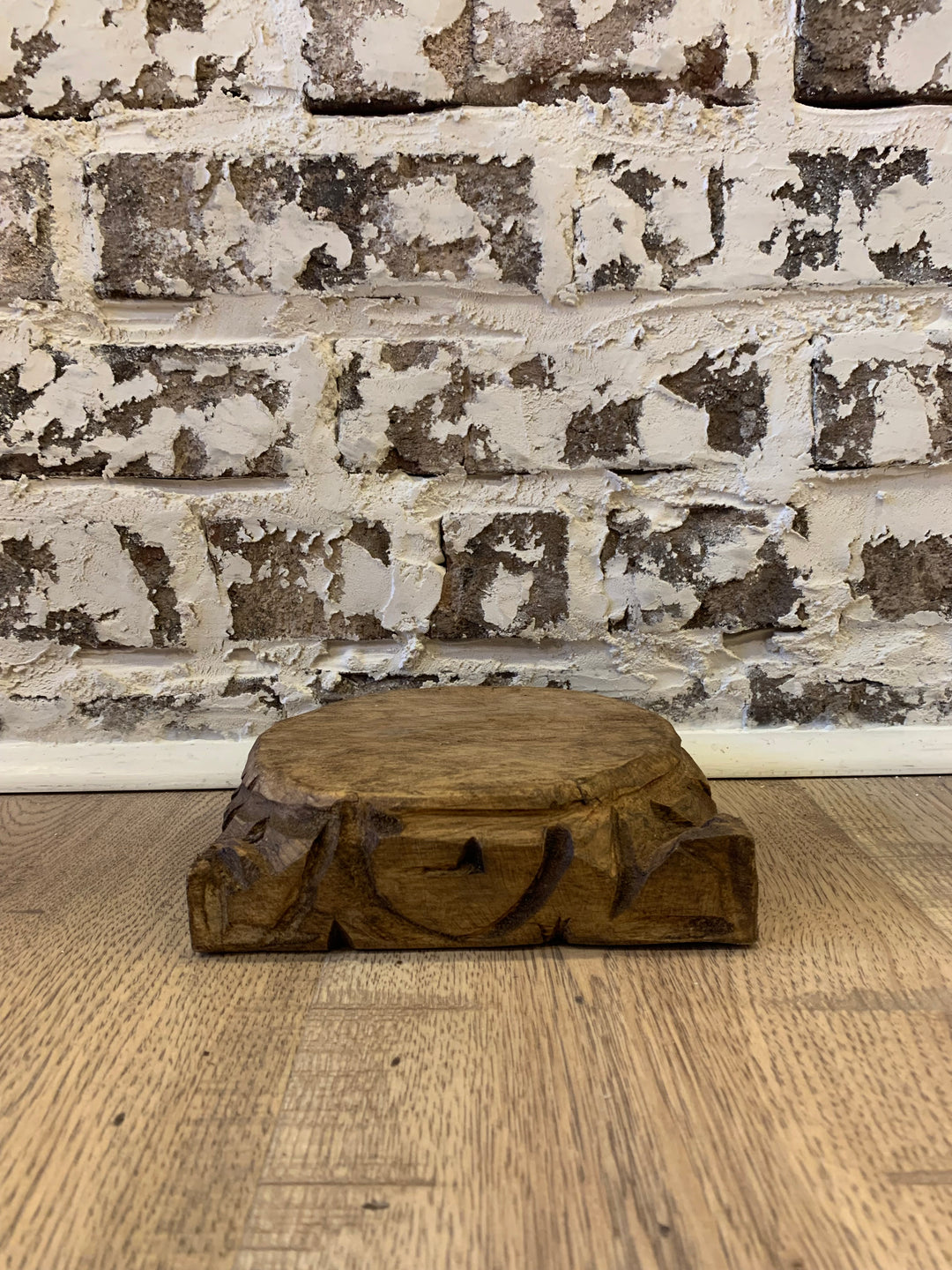 Reclaimed Wood Carved Pedestal