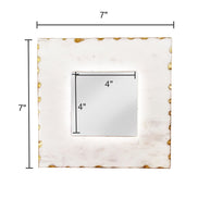 White Marble Photo Frame with Gold Trim