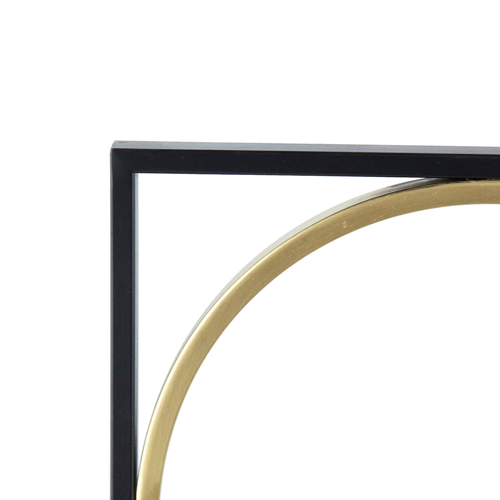Mirror Square with Black Metal Frame and Circles