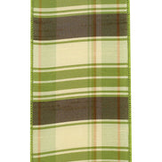 Plaid Dupioni Green Wired Edge Ribbon