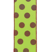 Ribbon Red Dot Glitter Wired 2.5