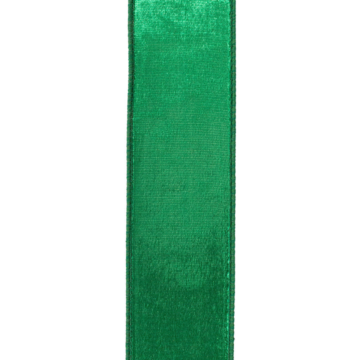 Designer Plush Velvet Emerald Wired Ribbon 2-1/2"x10yds