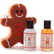 Gingersnap Scented Shower Gel, Body Lotion, & Mesh Sponge Gift Set