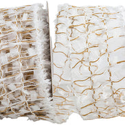 Box Jute Snow Wired Ribbon 2-3/4