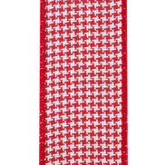 Houndstooth Stitch Weave Wired Ribbon 2.5