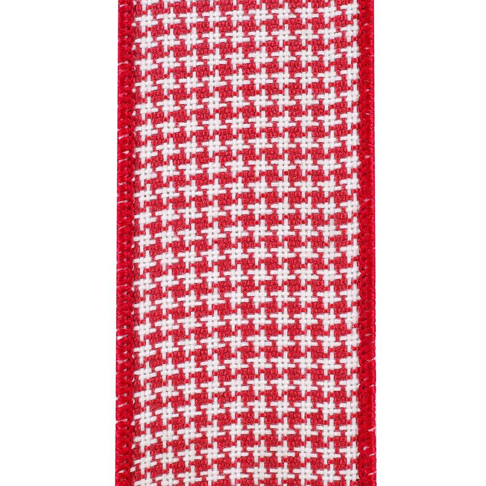 Houndstooth Stitch Weave Wired Ribbon 2.5