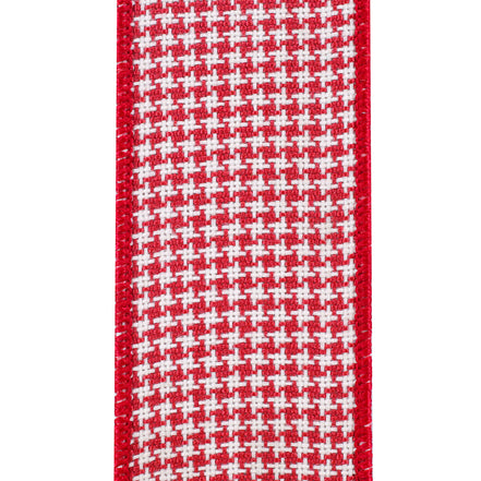 Houndstooth Stitch Weave Wired Ribbon 2.5" x 10 yards