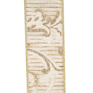 Elegant Rococco Jacquard Gold Wired Ribbon