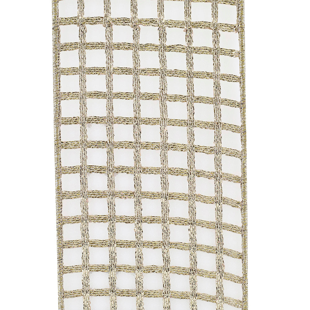 Ribbon Open Mesh Deluxe Metallic Wired 4