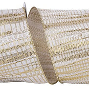 Stripe Brocade Metallic Wired Ribbon 4