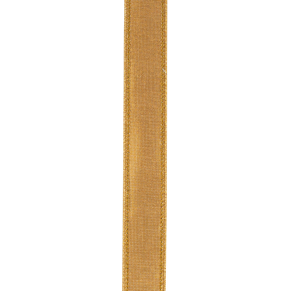 Brown Velvet Touch Metallic Dupioni Wired Ribbon