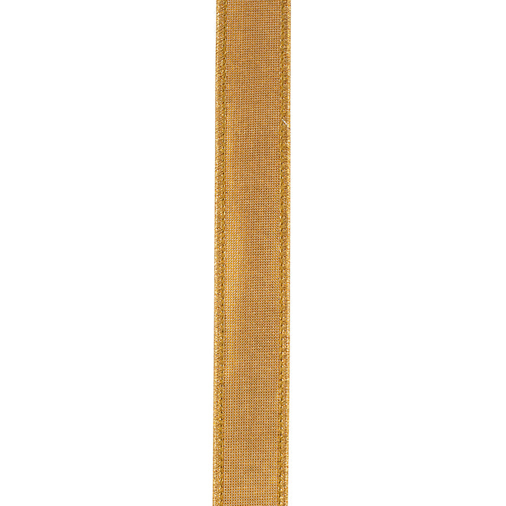 Brown Velvet Touch Metallic Dupioni Wired Ribbon