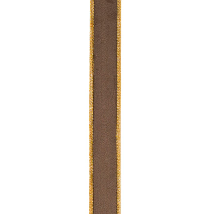 Brown Velvet Touch Metallic Dupioni Wired Ribbon