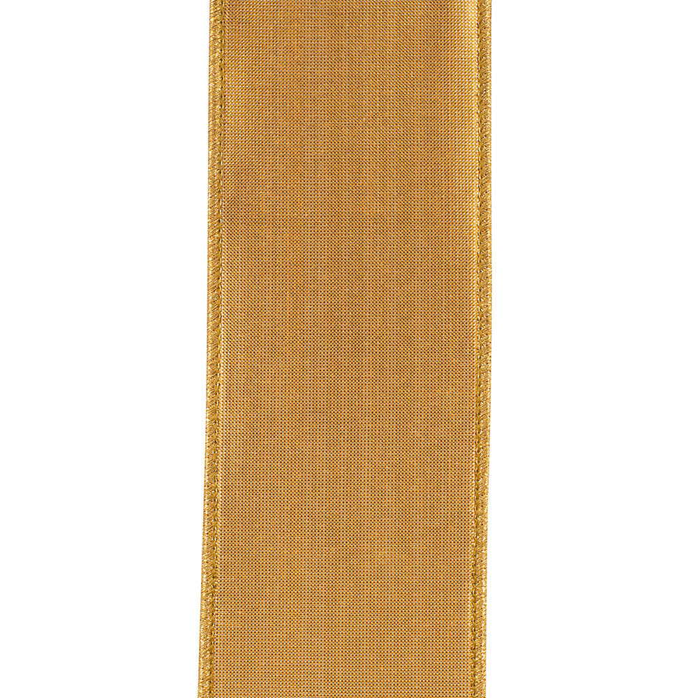 Brown Velvet Touch Metallic Dupioni Wired Ribbon