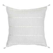 Light Gray & White Embr Stripes Linen Pillow
