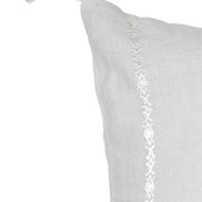Light Gray & White Embr Stripes Linen Pillow