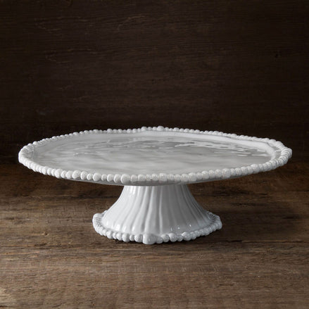 Vida Alegria Pedestal White Cake Plate