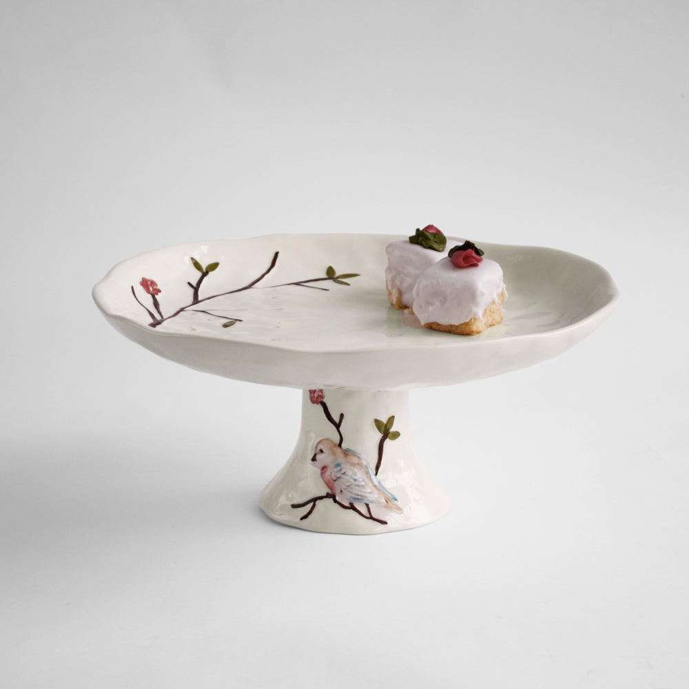 Ceramic Bird on Branch Serving Collection