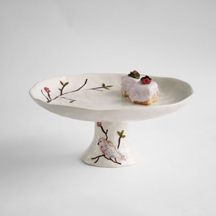 Ceramic Bird on Branch Serving Collection