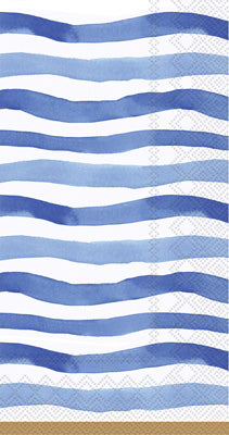 Napkin Guest Towel Wavy Blue Stripe