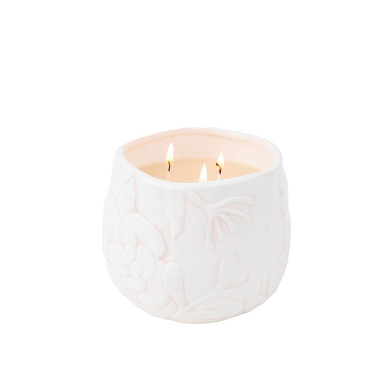 Candle Sweet Grace Floral Embossed