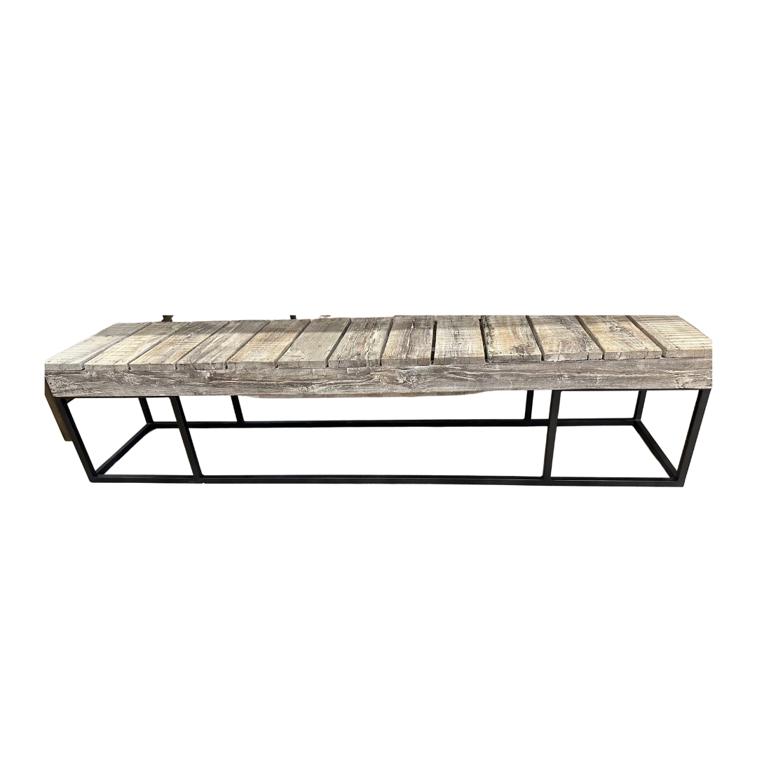 Bench Wooden & Metal Leg