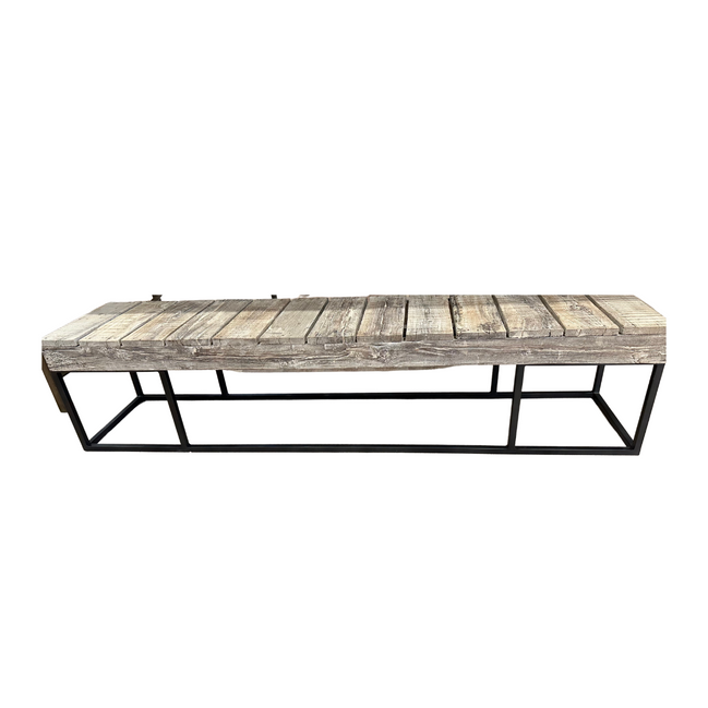 Bench Wooden & Metal Leg