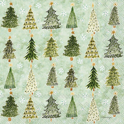 Napkin Cocktail Christmas Tree Pattern
