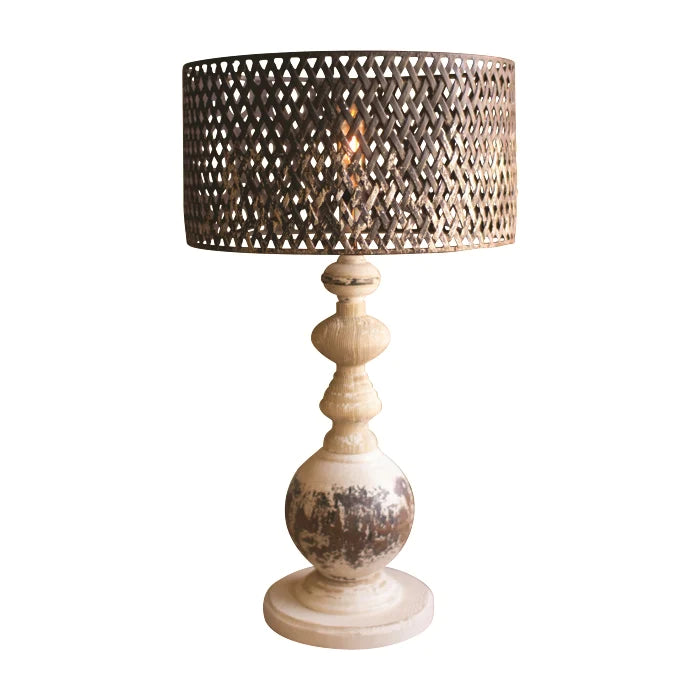 Lamp Table Round Metal Base & Metal