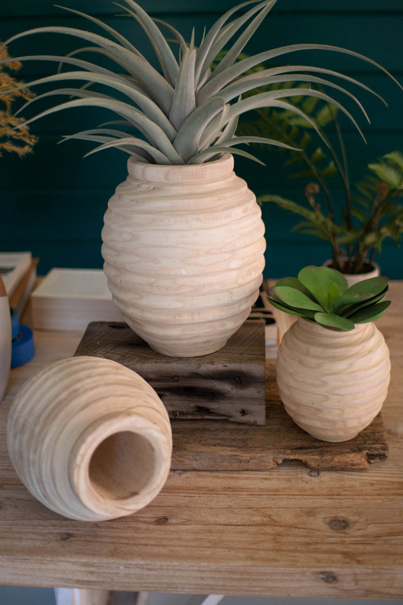 Natural Wood Gourd Pots