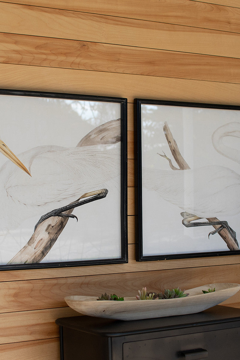 Framed Heron Prints Under Glass