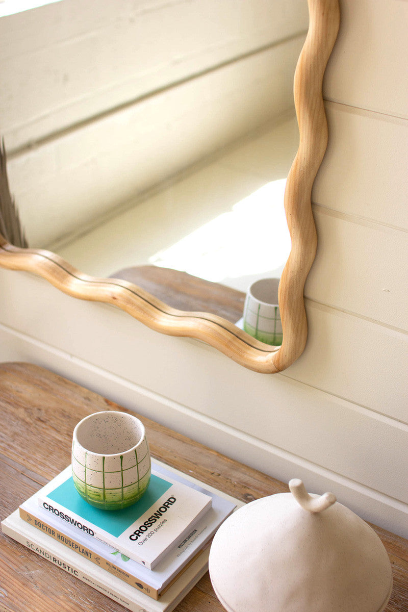 Mirror Wooden Framed Squiggle