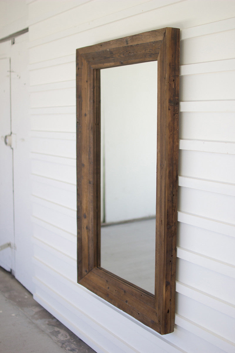 Mirror Wood Framed Recycled Rectangle