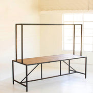 Metal Store Display Table w/ Wooden Top