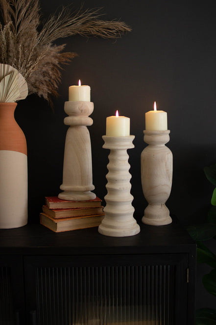 Candlestick Turned Wooden