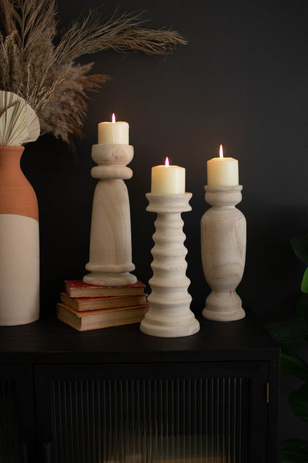 Candlestick Turned Wooden