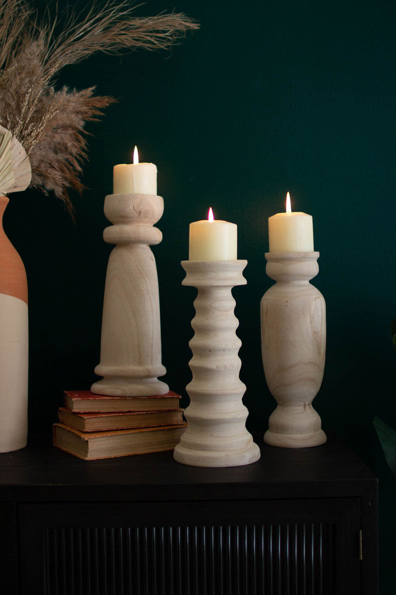 Candlestick Turned Wooden