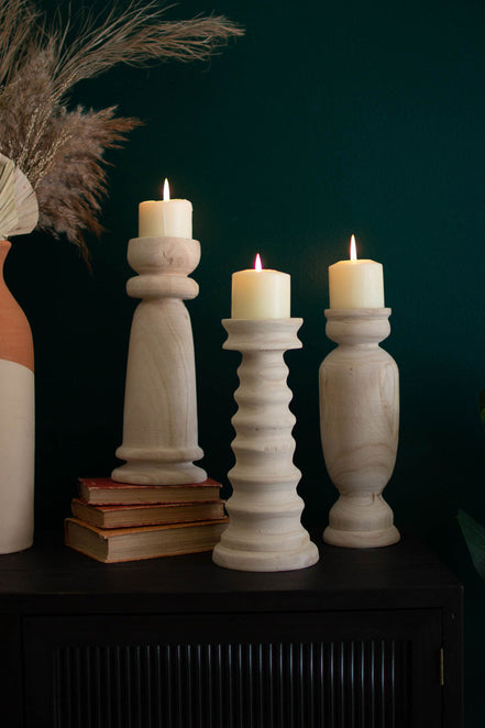 Candlestick Turned Wooden