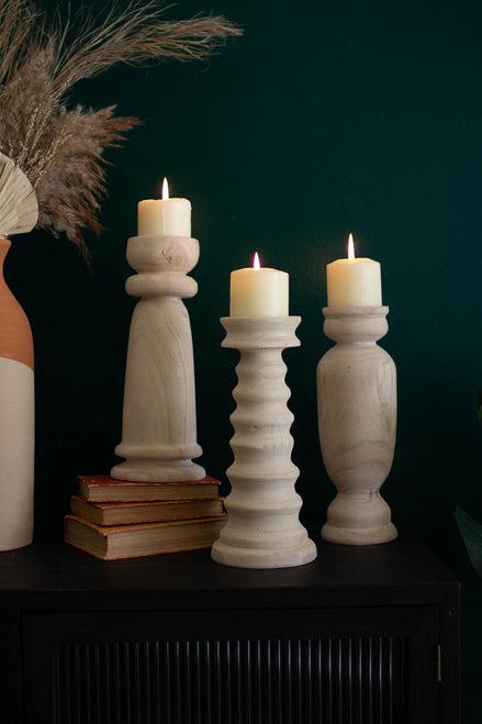 Candlestick Turned Wooden