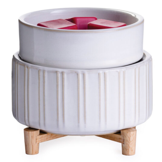Fragrance Warmer Ceramic & Wood 2-in-1