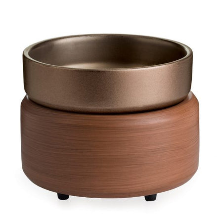 Fragrance Warmer Pewter Walnut 2-In-1