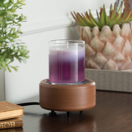 Fragrance Warmer Pewter Walnut 2-In-1