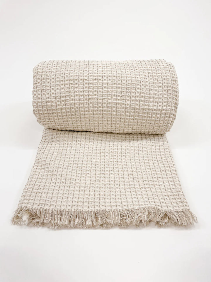 Cool Cotton Waffle Weave Bed Blanket