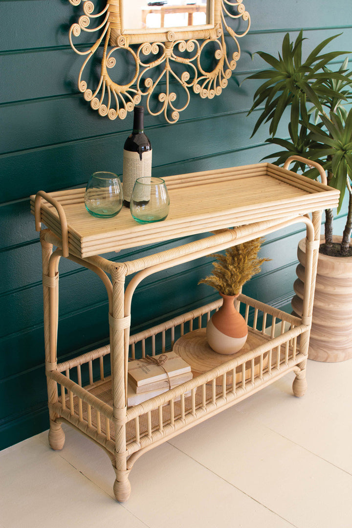 Bar Table Woven Cane