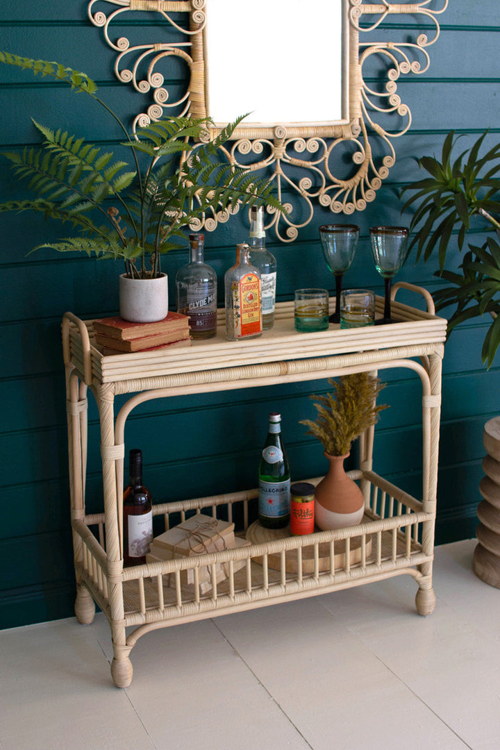 Bar Table Woven Cane