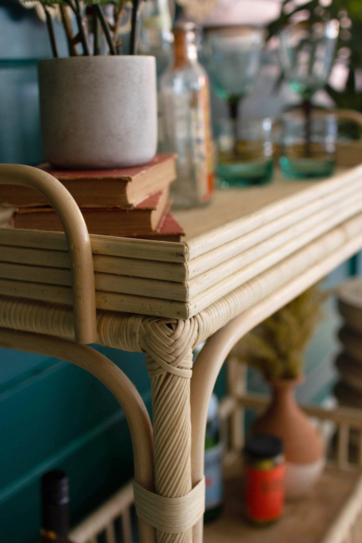 Bar Table Woven Cane